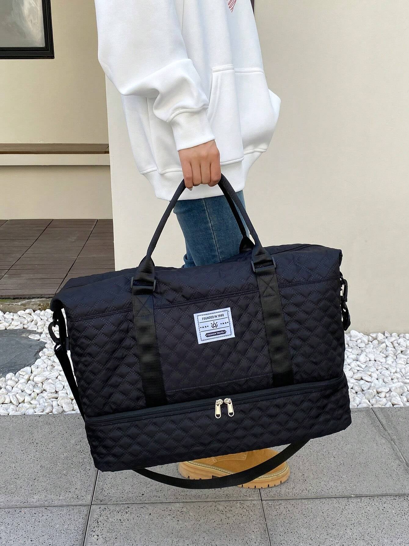 2PCS Large Capacity Travel Duffel Bag, Wet and Dry Separation Fitness Bag, Weekend Overnight Shoulder Bag, Hospital Necessary Mommy Bag, Travel Bag, Holiday Bag, Weekend Bag, Overnight Bag, with a Pull Bar Bag, with Shoe Storage, Boarding Bag, Cosmetics Storage Bag for Suitcase Gym Bag Duffle Bag for Luggage Carry on Bag College Bag Luggage Bags Weekender Bag Hospital Bag Winter Bag for School School Accessories School Stuff