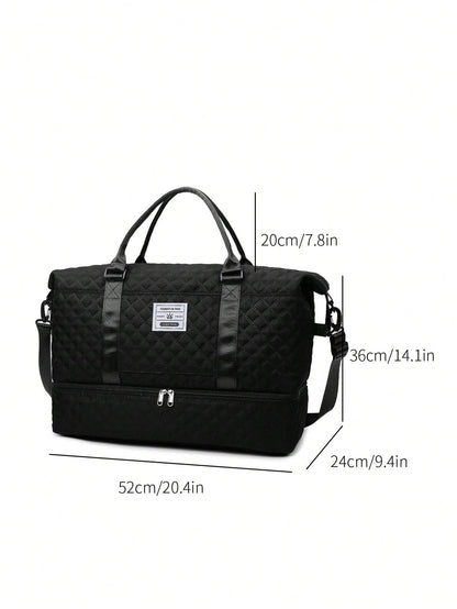 2PCS Large Capacity Travel Duffel Bag, Wet and Dry Separation Fitness Bag, Weekend Overnight Shoulder Bag, Hospital Necessary Mommy Bag, Travel Bag, Holiday Bag, Weekend Bag, Overnight Bag, with a Pull Bar Bag, with Shoe Storage, Boarding Bag, Cosmetics Storage Bag for Suitcase Gym Bag Duffle Bag for Luggage Carry on Bag College Bag Luggage Bags Weekender Bag Hospital Bag Winter Bag for School School Accessories School Stuff
